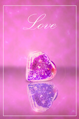 heart of crystal with letter 