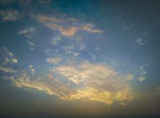 sun rays and clouds, sunset scenery view of colorful sky, nature photography, natural background 