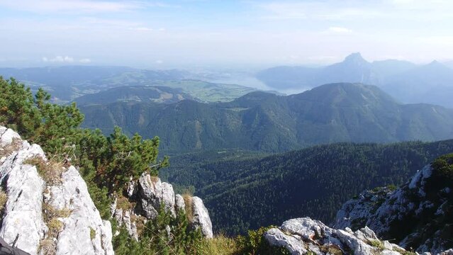View from the Europe Cross to the Traunsee in Austria