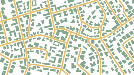 View from above the map buildings. Detailed view of city from above. City top view. Abstract background. Map navigation to own house. Flat style, Vector, illustration isolated.