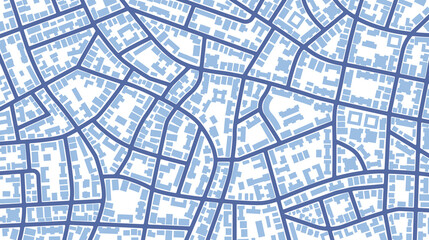 View from above the map buildings. Detailed view of city from above. City top view. Abstract background. Map navigation to own house. Flat style, Vector, illustration isolated.