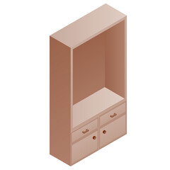 Furniture isometric illustration. PNG with transparent background. 