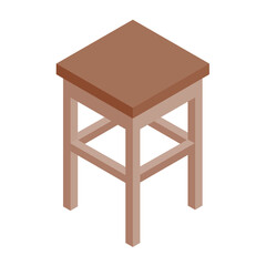 Furniture isometric illustration. PNG with transparent background. 