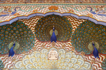 Peacock Gate, City Palace; Jaipur, Rajasthan, India, Asia