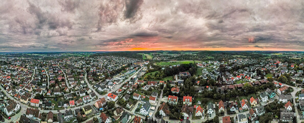 Pfaffenhofen Down Town City from Top during sunset phase