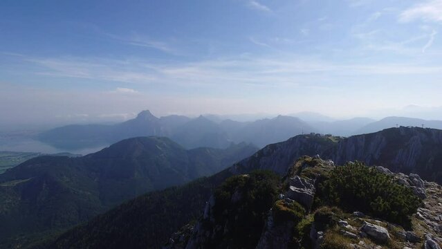 View from the Europe Cross to the Traunsee in Austria