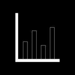 business graph on black background