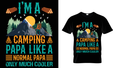 Camping typography t-shirt vector design. Camping typography T-shirt design. Vector illustration.