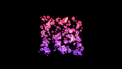 fancy glamorous gems alphabet, red and rose shekel sign, isolated - object 3D rendering