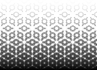 Geometric pattern of black figures on a white background.Seamless in one direction.Option with a AVERAGE fade out.Ray method.Additional diamond-shaped grille