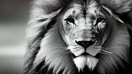 Black and White Lion #4