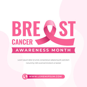 Breast cancer awareness month square banner template design. Usable for social media post, card, and web ad