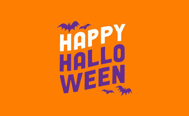 Happy Halloween logo lettering. Spooky badge design.