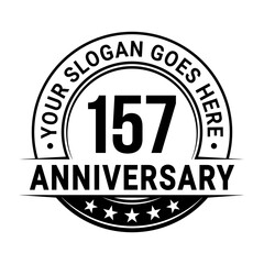 157 years anniversary logo design template. Vector illustration