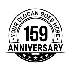 159 years anniversary logo design template. Vector illustration