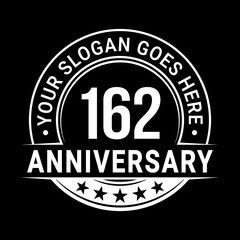 162 years anniversary logo design template. Vector illustration