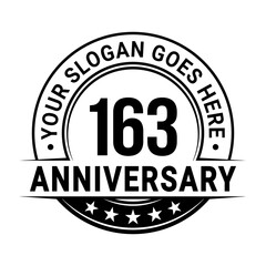 163 years anniversary logo design template. Vector illustration