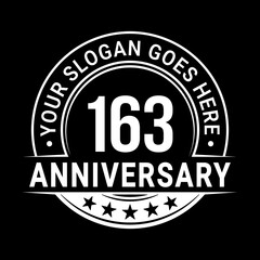 163 years anniversary logo design template. Vector illustration