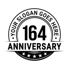 164 years anniversary logo design template. Vector illustration