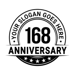 168 years anniversary logo design template. Vector illustration