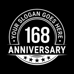 168 years anniversary logo design template. Vector illustration