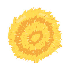 Agricultural haycock in cartoon flat style, rural hay rolled stack, dried farm haystack. Vector illustration of fodder straw