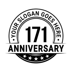171 years anniversary logo design template. Vector illustration