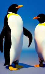 Obraz premium Drawing of a penguin. Antarctica. Antarctic animal.