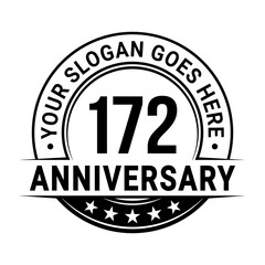 172 years anniversary logo design template. Vector illustration