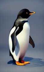 Obraz premium Drawing of a penguin. Antarctica. Antarctic animal.