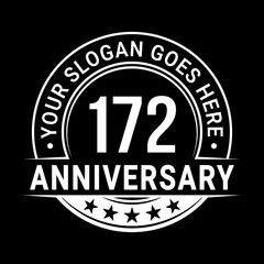 172 years anniversary logo design template. Vector illustration