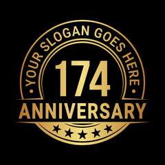 174 years anniversary logo design template. Vector illustration