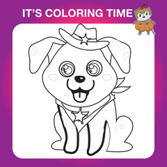 Educational printable coloring worksheet. Cute Halloween illustration. Vector outline for coloring page.