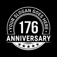 176 years anniversary logo design template. Vector illustration