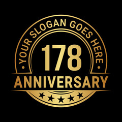 178 years anniversary logo design template. Vector illustration