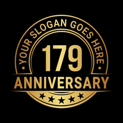 179 years anniversary logo design template. Vector illustration