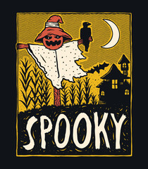 Pumpkin scarecrow illustration