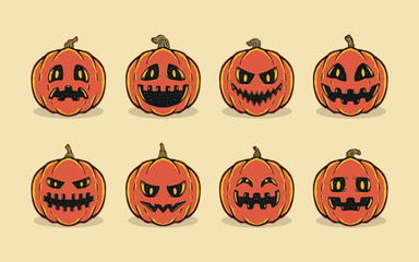 halloween pumpkins set