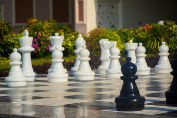 big chess on the street in the park