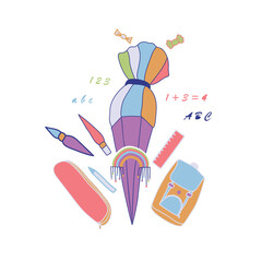 placement print First day of school with German school cone, called Schultute