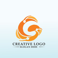 financial logo GALAXY letter G vector