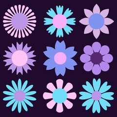 Set of  flower elements	