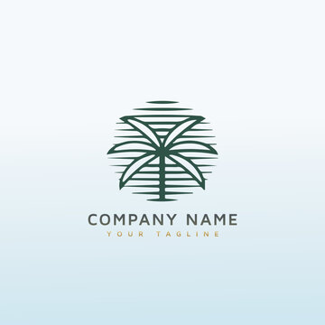 Palm trees real estate logo