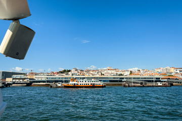 View from a tour ferryboat over the city of Lisbon