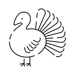 Line Holiday Thanksgiving Day Icon. Autumn Seasonal Holiday Modern Line Icon for Web and Mobile. Thanksgiving traditional or Tradition sign Icon. turkey meat