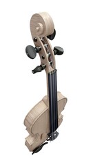 Brown classical violin on a white background. 3d rendering.