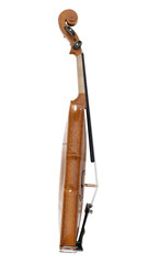 Brown classical violin on a white background. 3d rendering.
