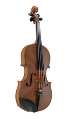 Obraz na płótnie Canvas Brown classical violin on a white background. 3d rendering.