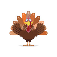 The turkey raised its wings with a smile.