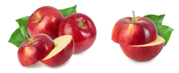 Red apple isolated on white background with full depth of field
